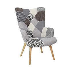 The Home Deco Factory Fauteuil design patchwork gris