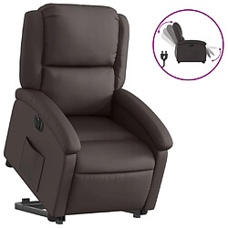 VidaXL Fauteuil inclinable - Marron foncé Cuir