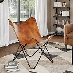 VIDAXL Chaise papillon - Marron