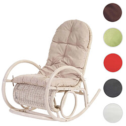 Mendler Fauteuil à bascule rotin - Crème