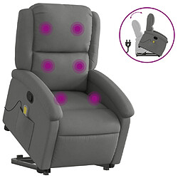 Fauteuil Inclinable électrique - Dossier Et Repose-pied Réglables Motorisés - Tissu Gris, Charge 110 Kg - Avec Porte-gobelets Et Poche - 12