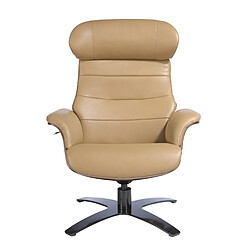 Angel Cerda Fauteuil pivotant en cuir sable