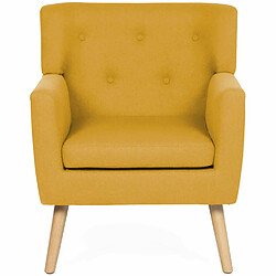 Avis Idmarket MARKET Fauteuil LIV - Jaune Moutarde