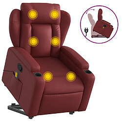 vidaXL Fauteuil de massage, relaxation similicuir bordeaux - Fauteuil de relaxation - Achat & prix
