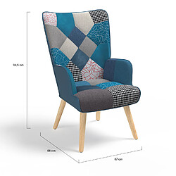 Idmarket MARKET Fauteuil scandinave IVAR - Patchwork pas cher