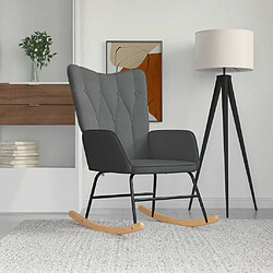 vidaXL Chaise à bascule - Gris foncé Chaise à bascule - Design moderne - Rembourrage mousse - Cadre bois et métal