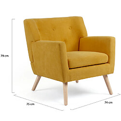 Idmarket MARKET Fauteuil LIV - Jaune Moutarde pas cher