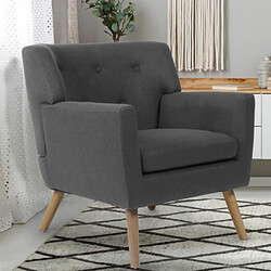 Idmarket Market Liv Fauteuil - Tissu Gris Anthracite