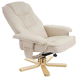 Decoshop26 Fauteuil de relaxation pivotant - Crème