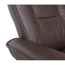 Mendler Fauteuil relax cuir pivotant - Marron