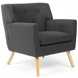 Idmarket Market Liv Fauteuil - Tissu Gris Anthracite