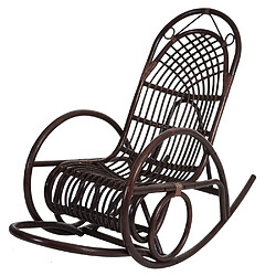 Mendler Rocking chair rétro - Marron pas cher