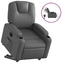 vidaXL Fauteuil électrique - Gris similicuir