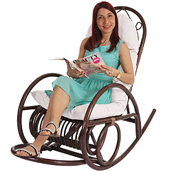 Mendler Rocking chair rétro - Marron