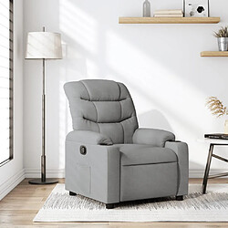 vidaXL Fauteuil inclinable - Gris clair Tissu