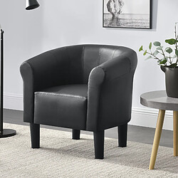 En.casa Fauteuil design similicuir - Noir pas cher