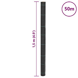 VidaXL Membrane anti-mauvaises herbes - 1,5 x 50 m - Noir pas cher