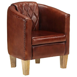 vidaXL Fauteuil cabriolet marron cuir