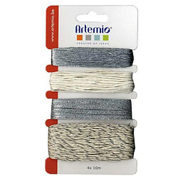 Artemio assortiment de ficelles argentées - 4 x 10 m
