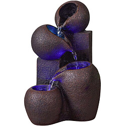 Zen'Arôme Zen Arome Luba Fontaine zen résine LED - Marron - 3 niveaux cascades - H25 x L18 x P15 cm