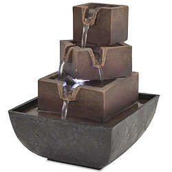 Decoshop26 Fontaine LED Polyrésine 13,5x13,5x17,5 cm
