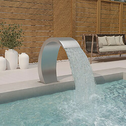 Lame D'eau LED Pour Piscine - Fontaine Décorative Bassin - Acier Inoxydable - Éclairage Blanc - Effet Cascade Relaxant