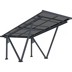 Habitat Et Jardin Ombrière Carport solaire avec panneaux photovoltaïques - 366 x 575 x 366 cm - Gris - 4,1 kW