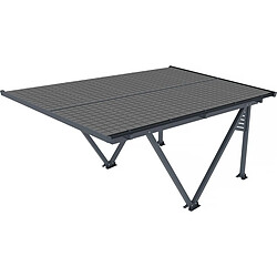 Acheter Habitat Et Jardin Ombrière Carport solaire avec panneaux photovoltaïques - 366 x 575 x 366 cm - Gris - 4,1 kW