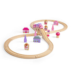 Bigjigs rail Coffret train féerique en bois - Rose