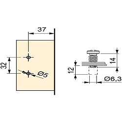 Acheter Emuca Charnières droites X91 pour meuble - Lot de 10