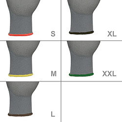 ECD Germany 60 Paires de Gants de Travail en PU - Taille 7 pas cher
