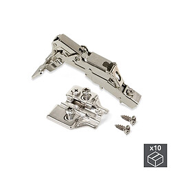 Emuca Charnières droites X91 pour meuble - Lot de 10 pas cher