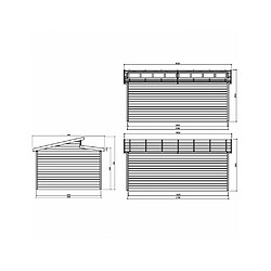 Acheter Solid Garage bois Torino - 20.88 m2 - 3.64 x 5.74 x 2.92 m - 28 mm