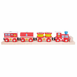 Bigjigs rail train d’incendie et de secours en bois