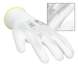 Avis ECD Germany 24 paires de Gants de travail en PU, 8-M, blanc