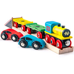 Bigjigs rail Chargeur de voitures pour train en bois