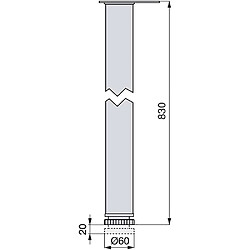 Avis EMUCA Pieds de table en acier 60 mm