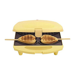 Bestron Dsw271 Coeur Gaufrier Cœur - 780W - Design rétro - Revêtement antiadhésif - Jaune/Noir