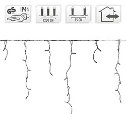 Ledkia Rideau de Guirlande LED Extérieur 12m Blanc Chaud