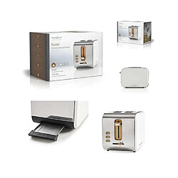 Nedis Grille-pain 2 fentes larges - Blanc