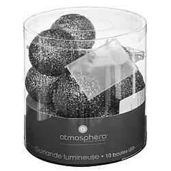 Avis Atmosphera Guirlande LED 10 boules - Noir argenté