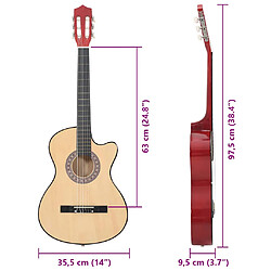 vidaXL Guitare acoustique pan coupé 38" - Tilleul pas cher