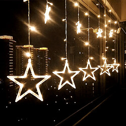 Avis Wewoo guirlande rideau étoiles LED - Blanc chaud