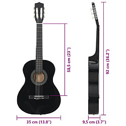 vidaXL Guitare 3/4 Noir pas cher