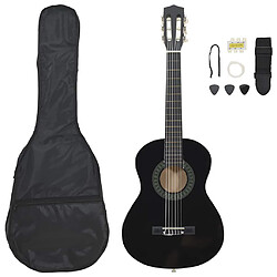 vidaXL Guitare Débutants 8pces Noir 1/2