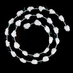 Guirlande Mini Boules Polaire - Blanc Guirlande de Noël - Mini boules en polyester - 252 cm - Blanc D. 1 cm