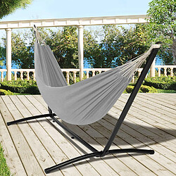 Idmarket Market Hamac métal - Toile gris clair