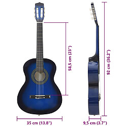 vidaXL Ensemble guitare débutant bleu 3/4 pas cher