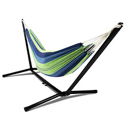 Idmarket Market Hamac métal - Toile bleue/verte