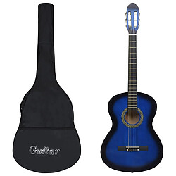 vidaXL Guitare classique 4/4 - Bleu avec housse